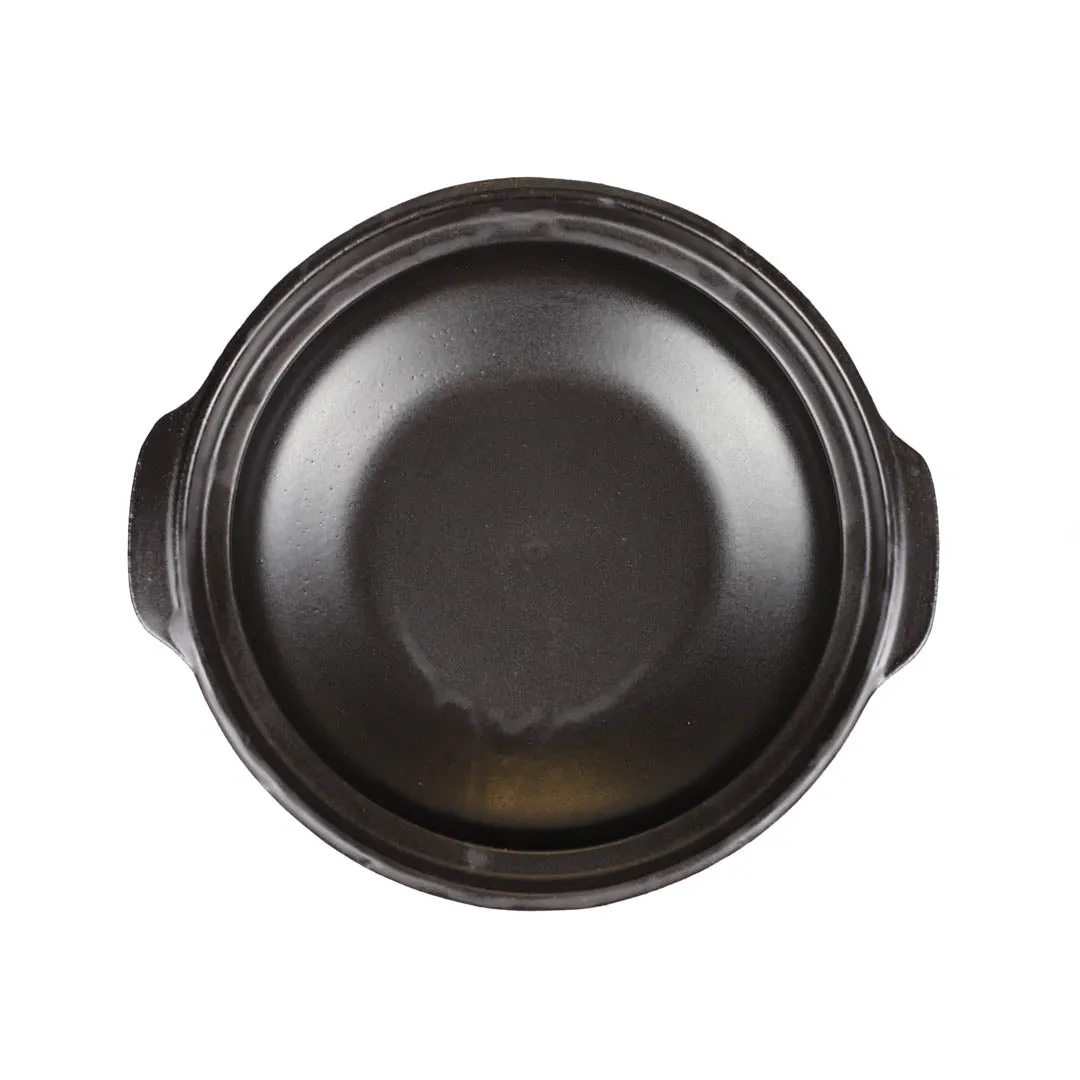 Black Tokusa Ceramic Coated Donabe Earthenware Pot 37 fl oz / 6.7" dia