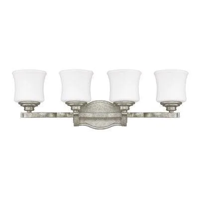 Blair Antique Silver 4 Light Vanity Fixture