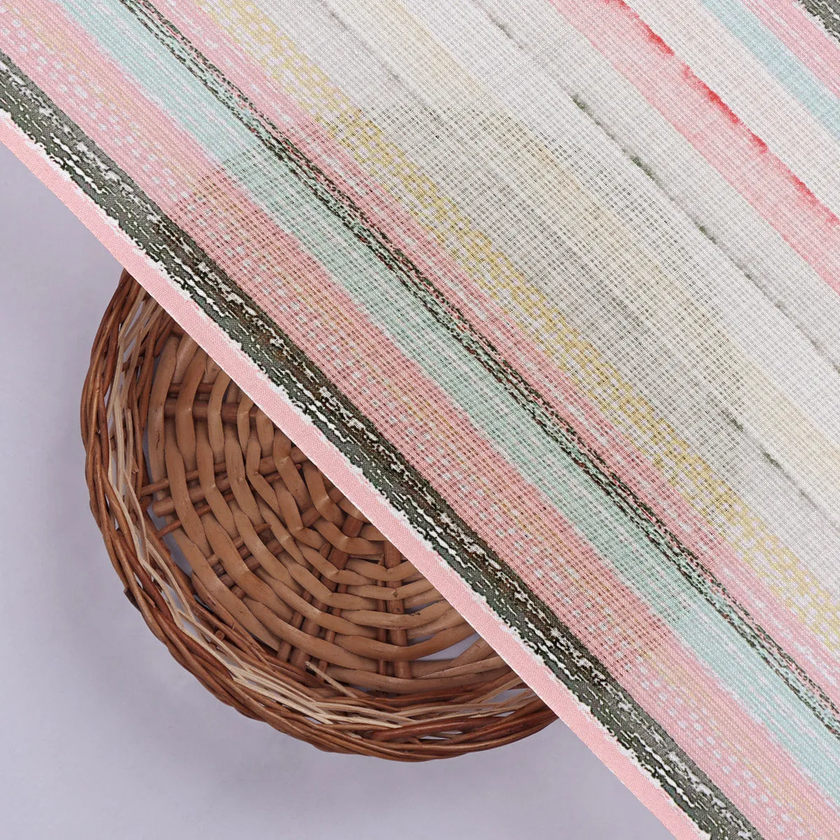 Blurry Strips Kota Doria Digital Printed Fabric Material