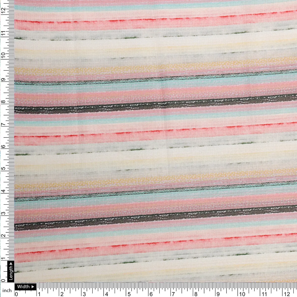 Blurry Strips Kota Doria Digital Printed Fabric Material