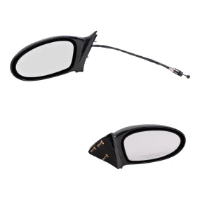 Brock Aftermarket Replacement Driver Left   Passenger Right Manual Door Mirror Set Paint To Match Black Compatible With 2002-2005 Pontiac Grand Am