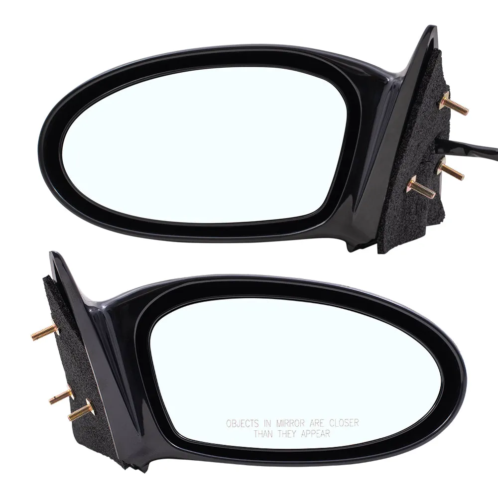 Brock Aftermarket Replacement Driver Left   Passenger Right Manual Door Mirror Set Paint To Match Black Compatible With 2002-2005 Pontiac Grand Am