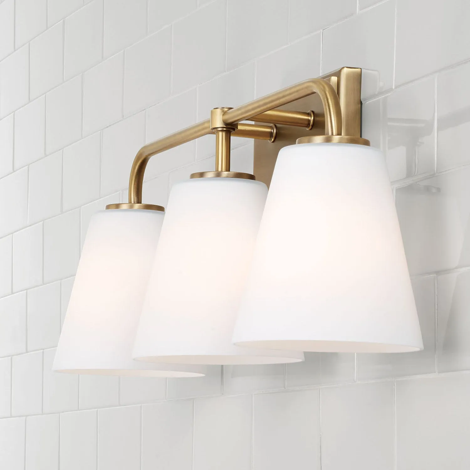 BRODY 3-LIGHT VANITY, AGED BRASS