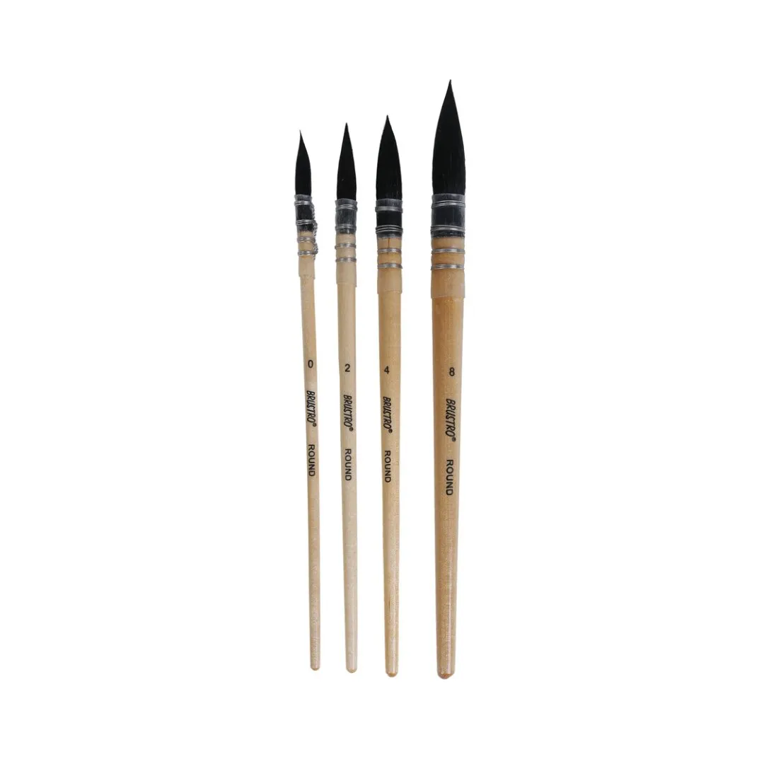 Brustro Artists’ Natural Hair MOP Brush Set of 4