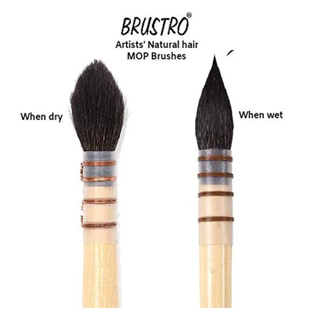 Brustro Artists’ Natural Hair MOP Brush Set of 4