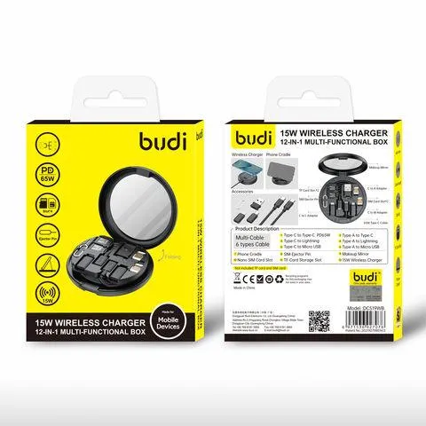 Budi 15w Wireless Charger 12-In1 Multi-Functional Box-AWUK