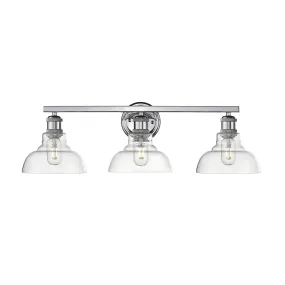 Carver 3-Light Bath Vanity in Chrome with Clear Glass Shades
