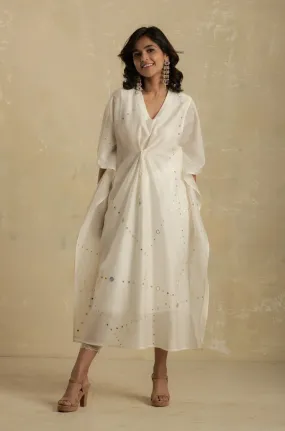 Chanderi Kaftan With Mirror - Set of 1