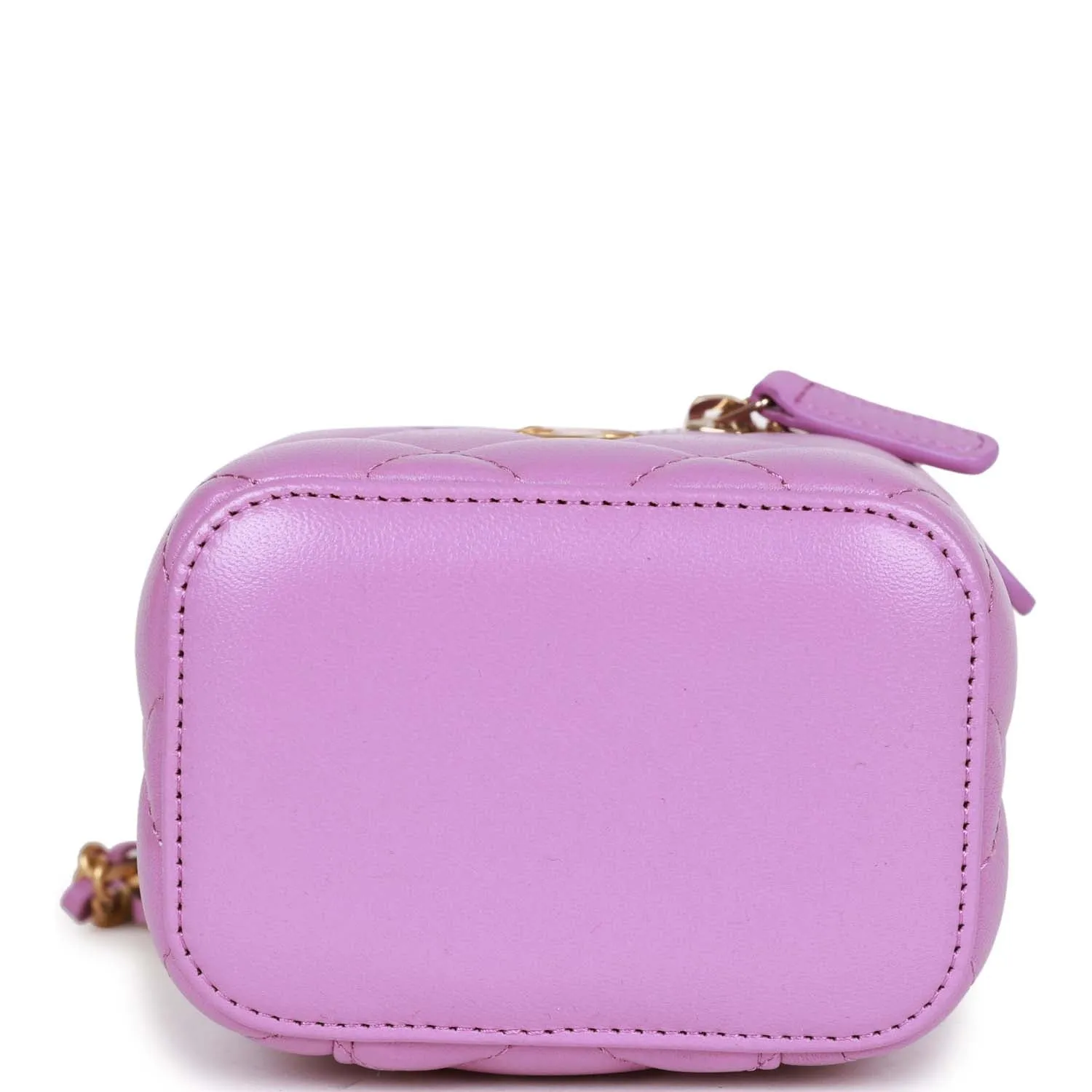 Chanel Small Classic CC Vanity Case Purple Lambskin Gold Hardware
