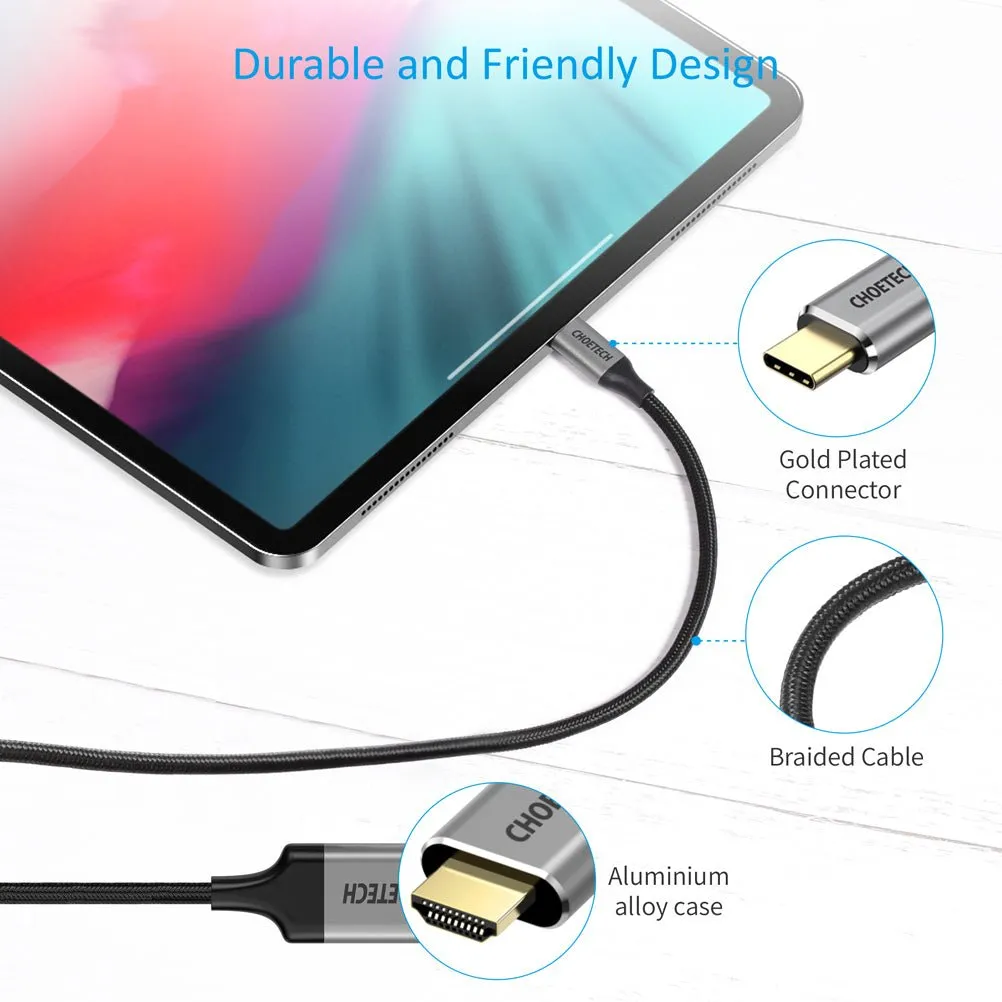 Choetech Type C to HDMI Cable 1.8M - Black CH0019