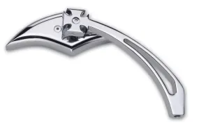 CHROME MOTORCYCLE  MIRROR, SCIMITAR HEAD WITH IRON CROSS STEM, LEFTLEFT & RIGHT
