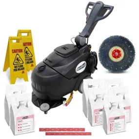 CleanFreak® 18" Electric Automatic Floor Scrubber Package w/ Accessories