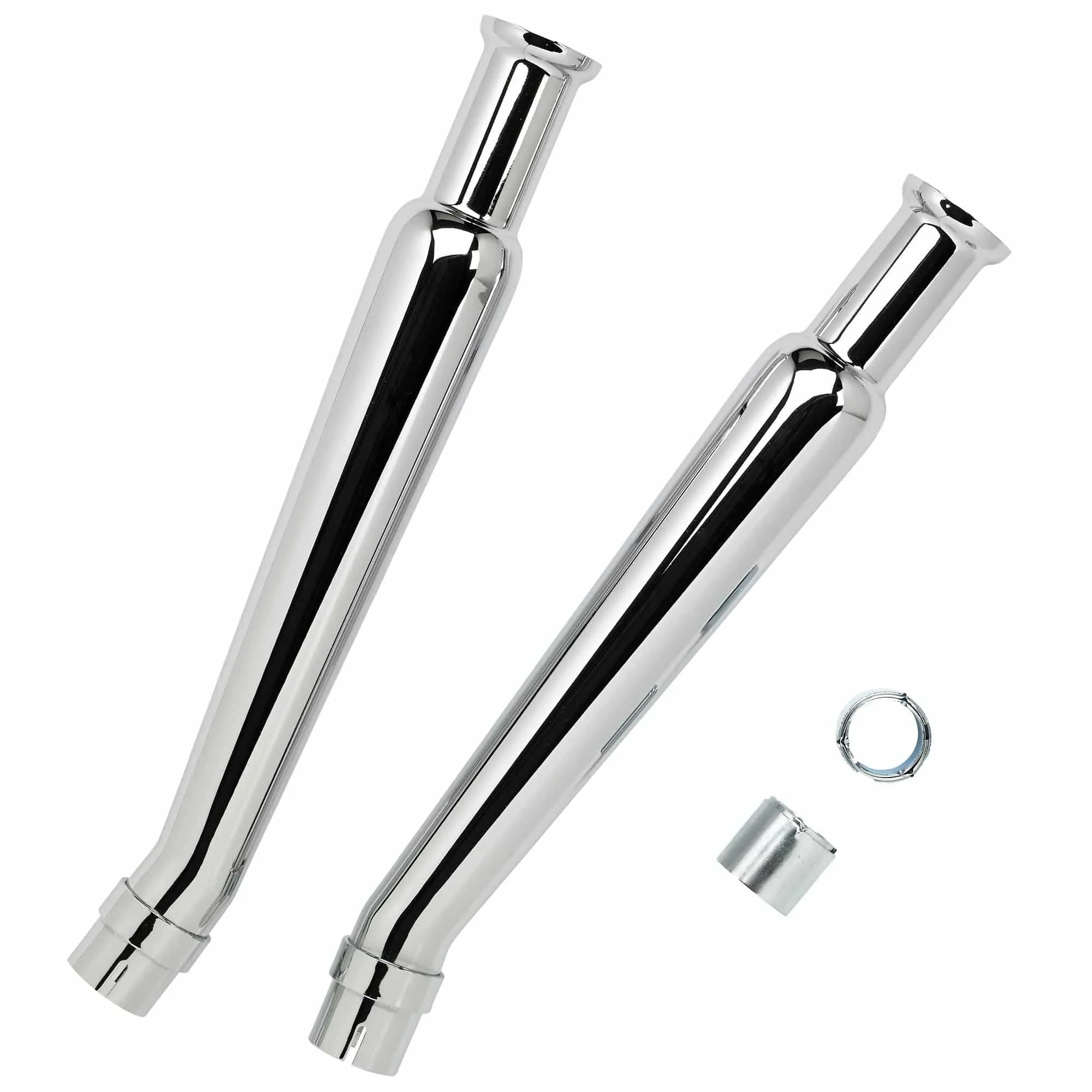 Cocktail Shaker Mufflers - Upswept - Left and Right Side - for 1-1/2 to 1-3/4 inch Exhaust Pipes