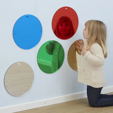 Coloured Circle Mirrors Small Diameter 30cm 5pk