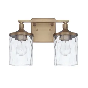 Colton 2 Light Vanity - Aged Brass