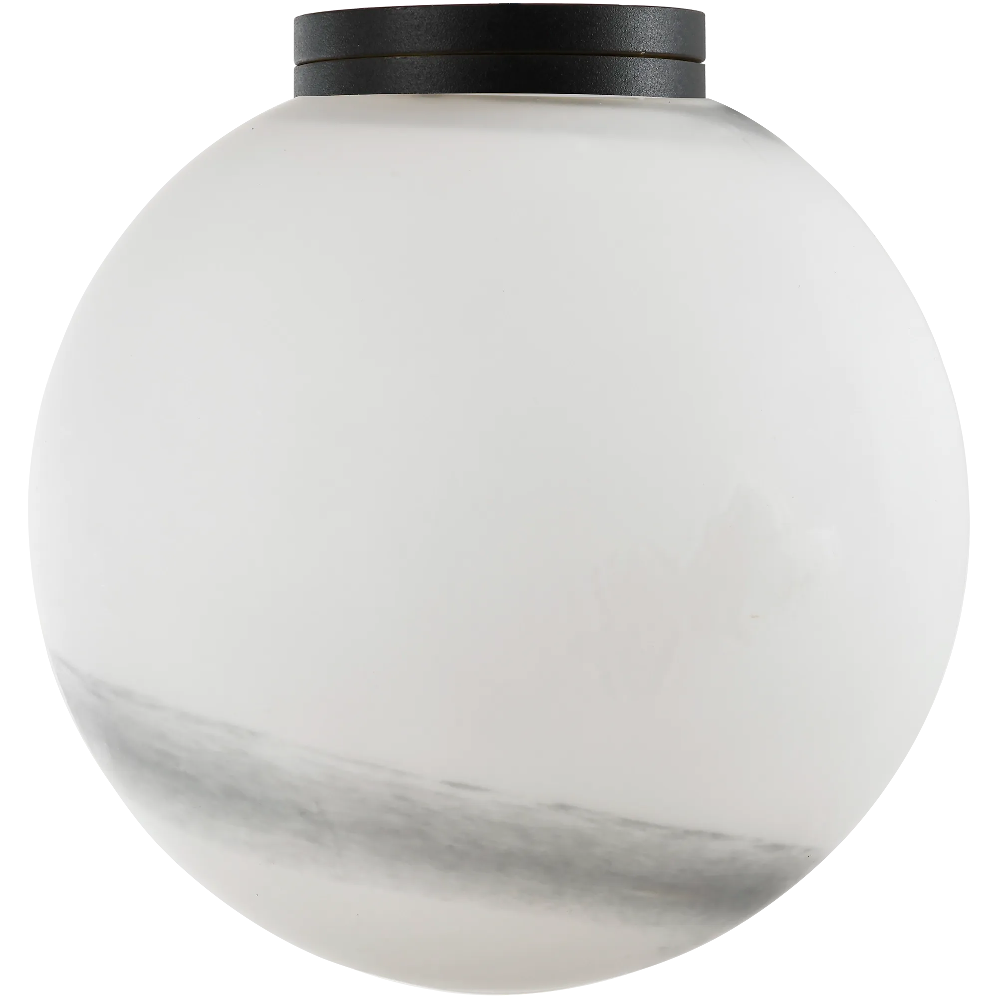 Crest Orb 120mm IP44 Wall Light Black with Alabaster