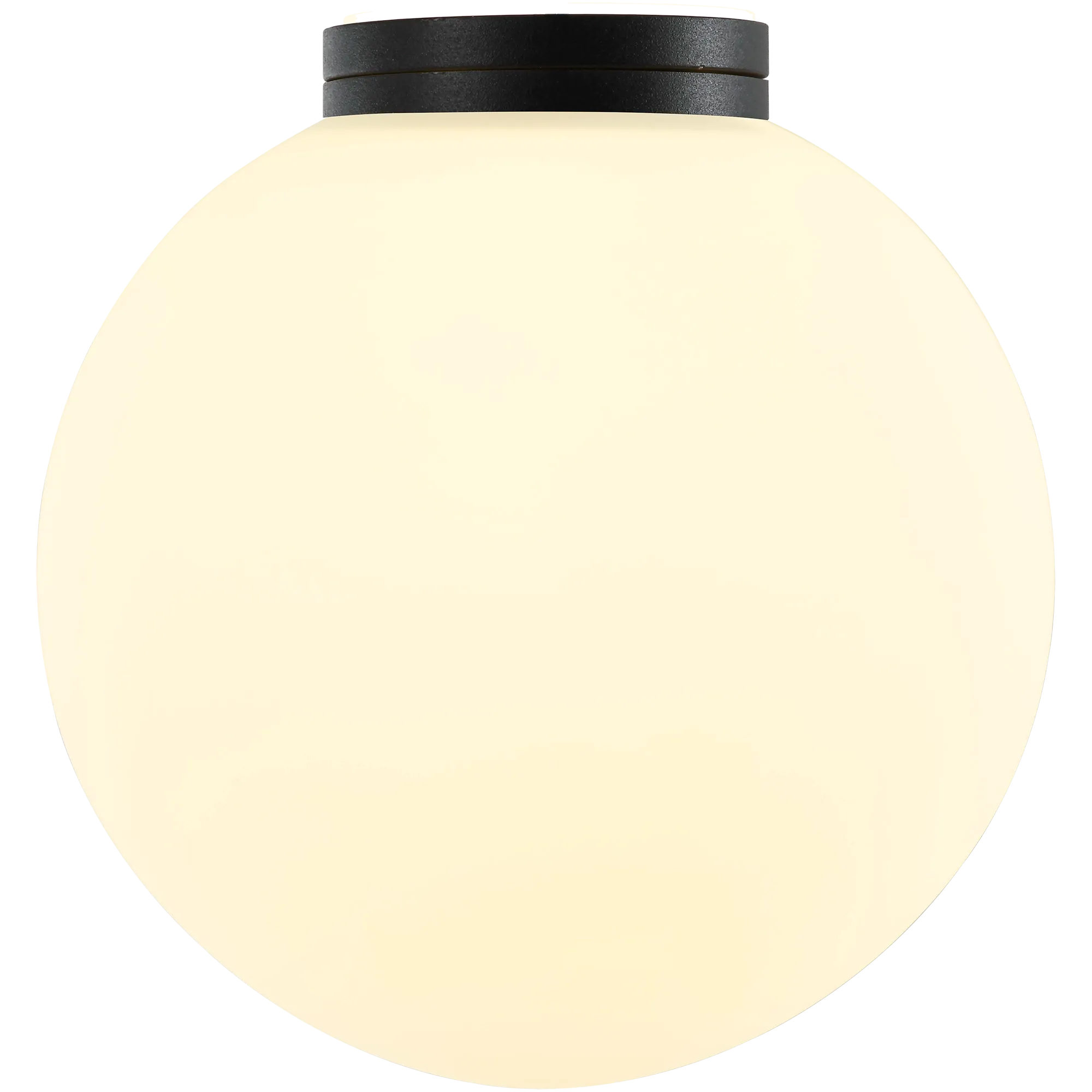 Crest Orb 120mm IP44 Wall Light Black with Opal