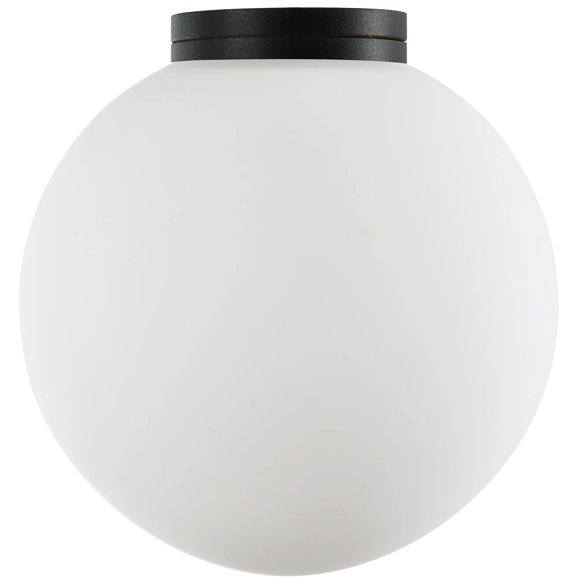 Crest Orb 120mm IP44 Wall Light Black with Opal