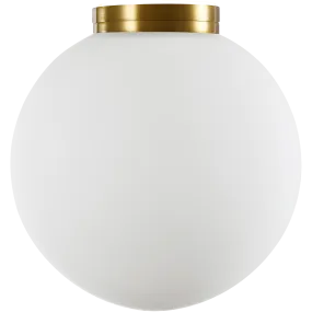 Crest Orb 120mm IP44 Wall Light Brass with Opal
