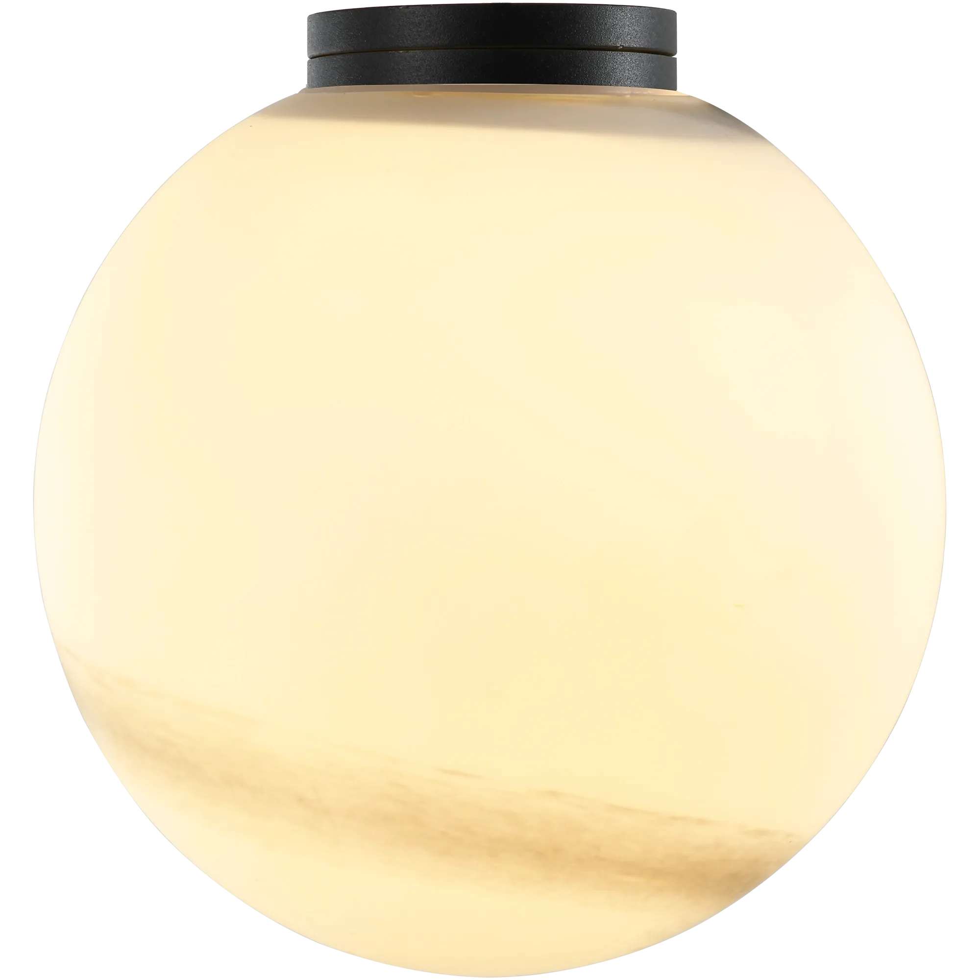 Crest Orb 140mm IP44 Wall Light Black with Alabaster