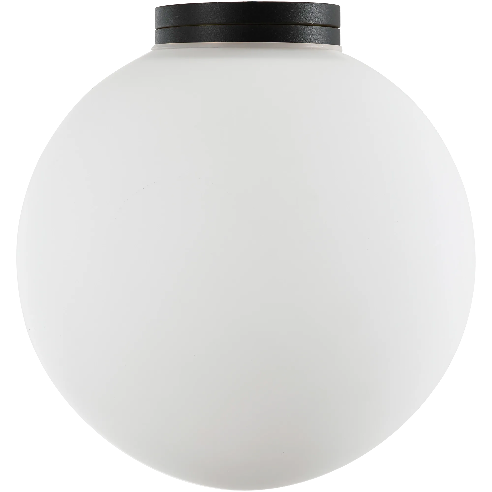 Crest Orb 140mm IP44 Wall Light Black with Opal