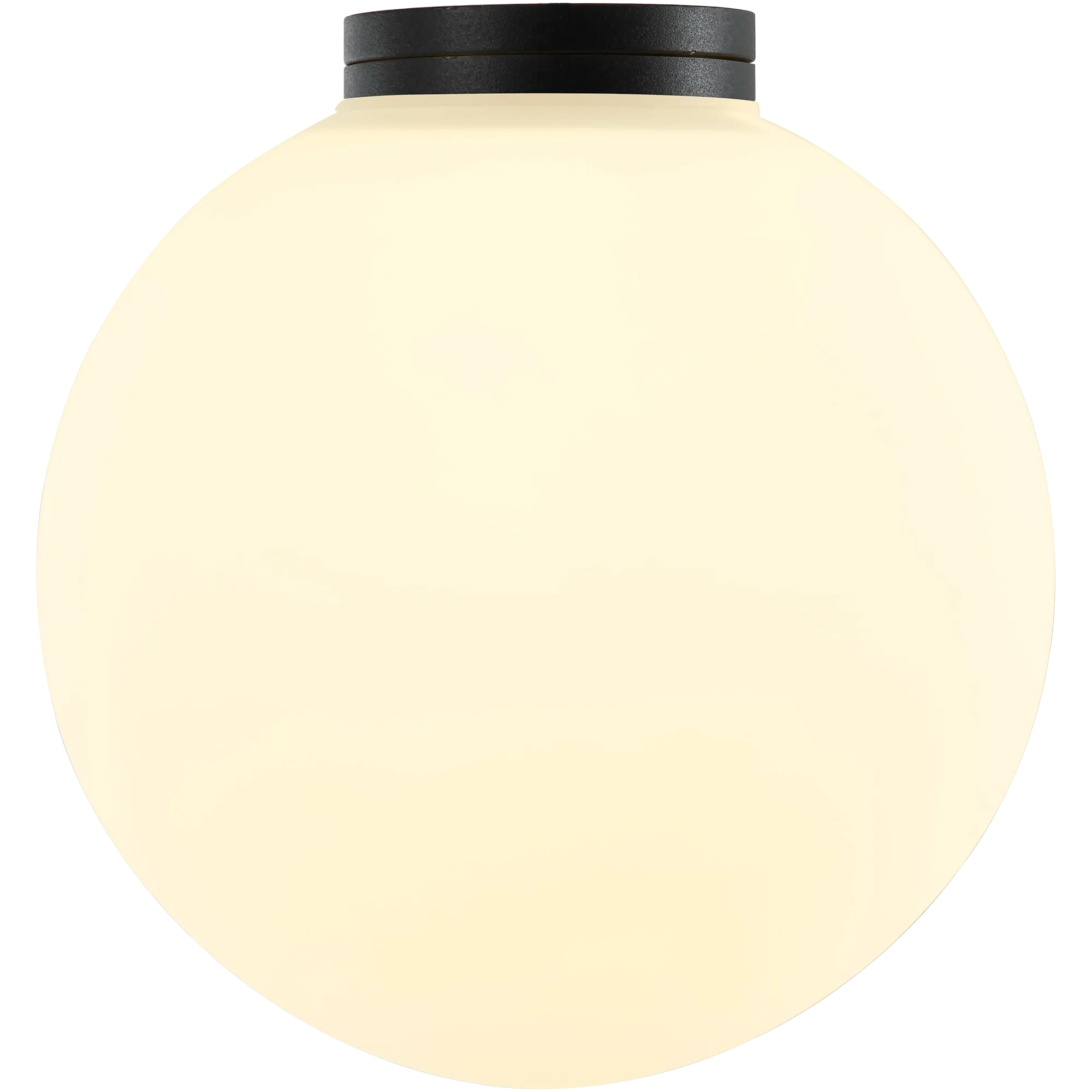 Crest Orb 140mm IP44 Wall Light Black with Opal
