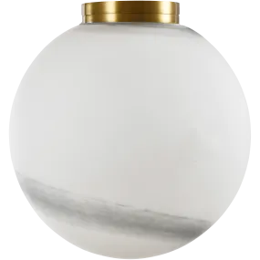 Crest Orb 140mm IP44 Wall Light Brass with Alabaster