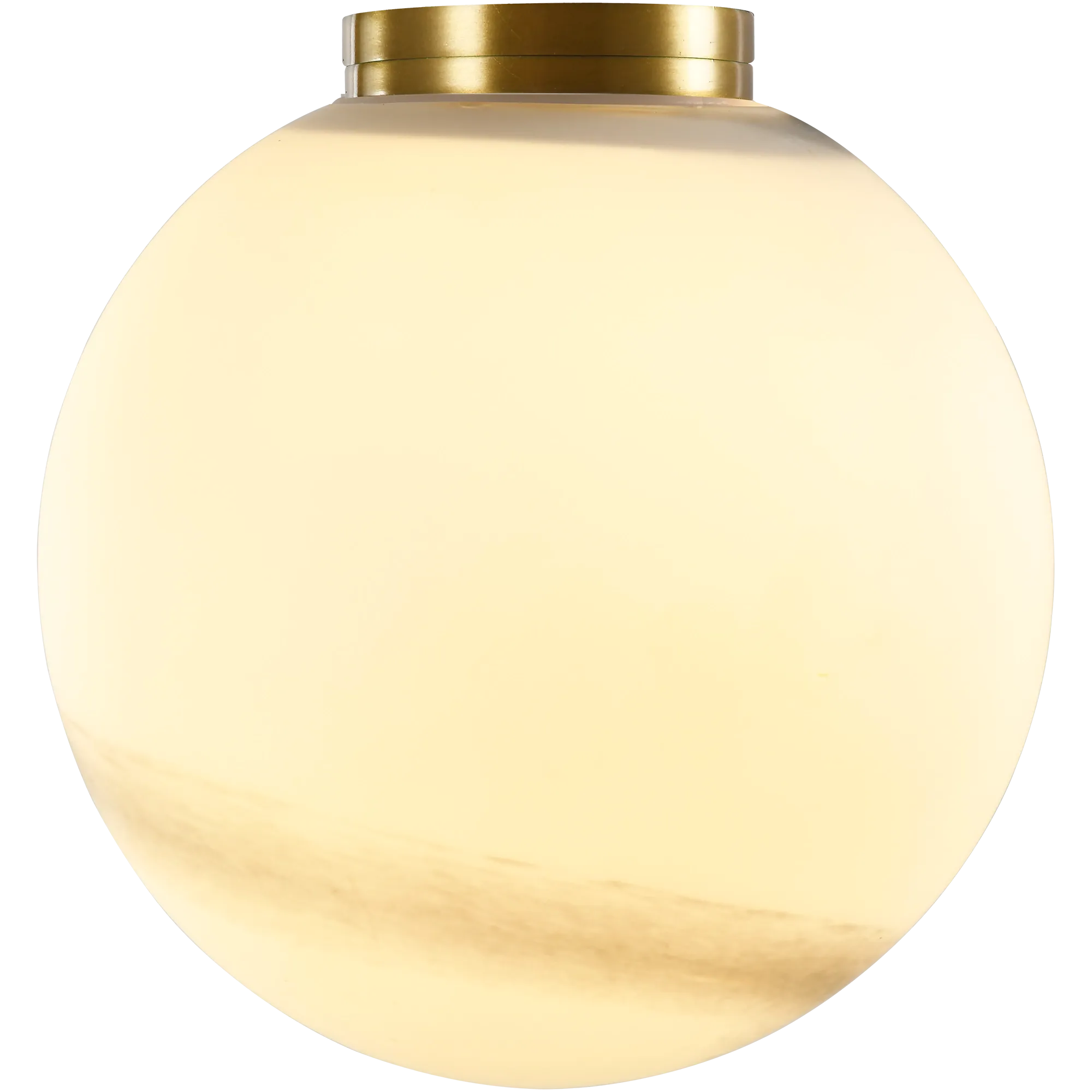 Crest Orb 140mm IP44 Wall Light Brass with Alabaster
