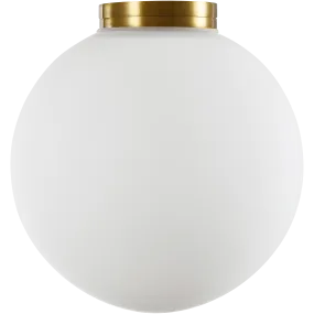 Crest Orb 140mm IP44 Wall Light Brass with Opal