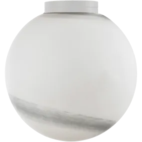 Crest Orb 140mm IP44 Wall Light White with Alabaster