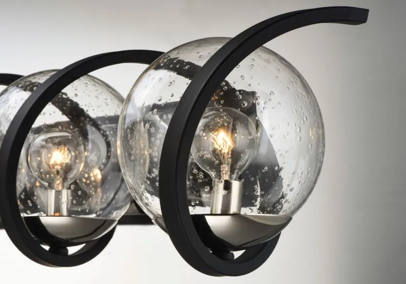 Curlicue Black Vanity Light