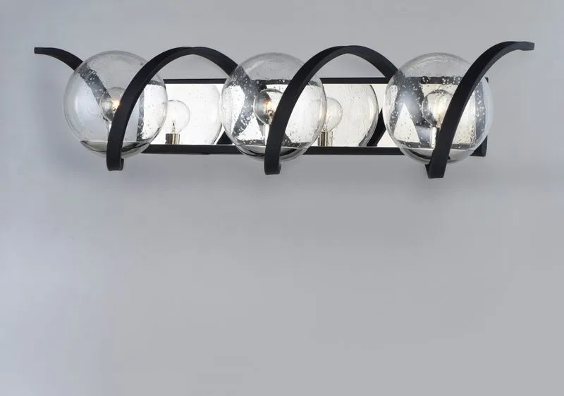 Curlicue Black Vanity Light
