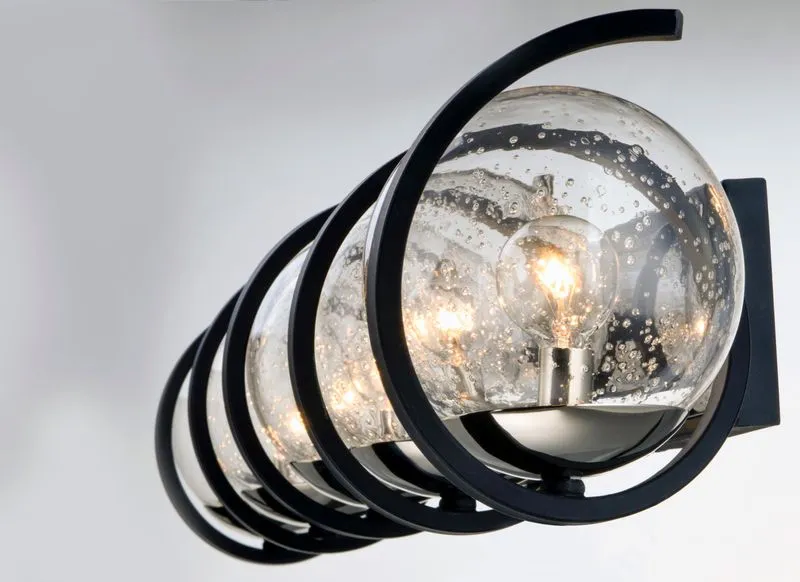 Curlicue Black Vanity Light