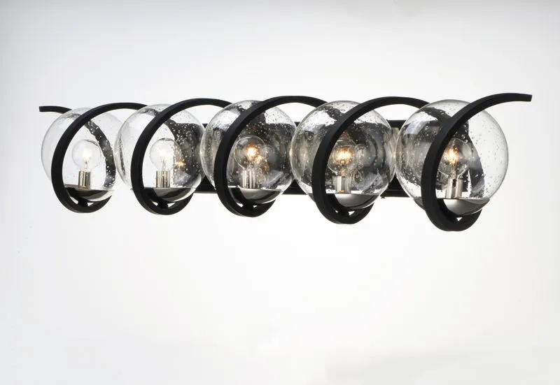 Curlicue Black Vanity Light