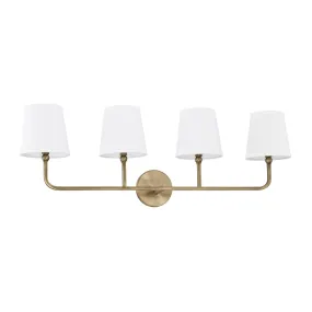 Dawson Four Light Vanity - Aged Brass