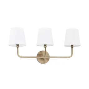 Dawson Three Light Vanity - Aged Brass