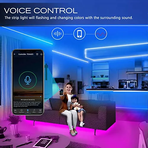 DAYBETTER Smart WiFi App Control Led Strip Lights Work with Alexa Google Assistant -16.4 feet