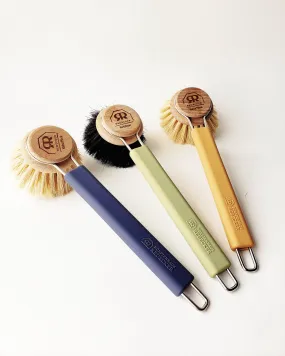 Dish Brush — Silicone   Natural Bristle Head