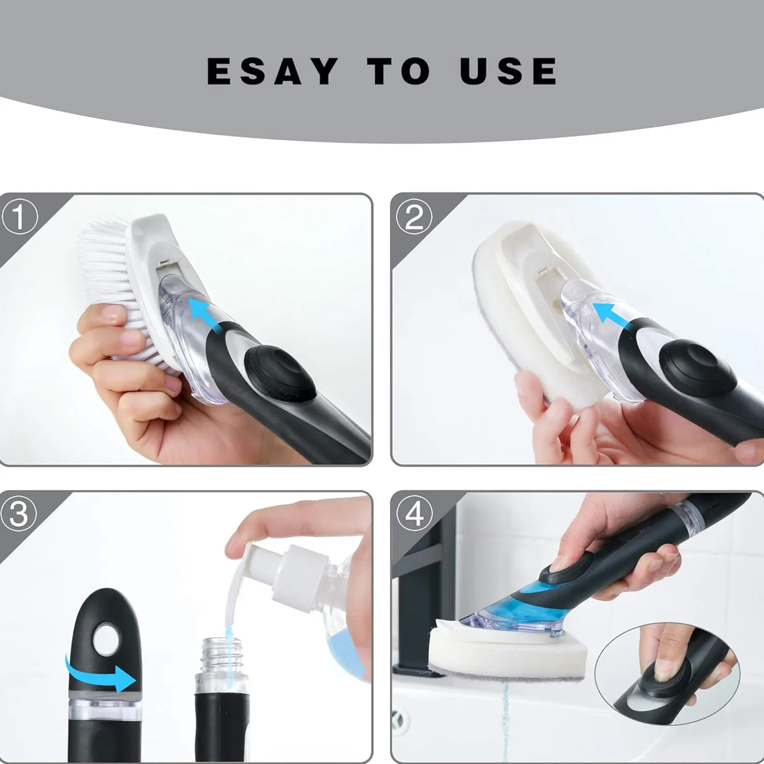Dish Scrubber with Soap Dispenser, Soap Dispensing Dish Brush Set (1 Set)