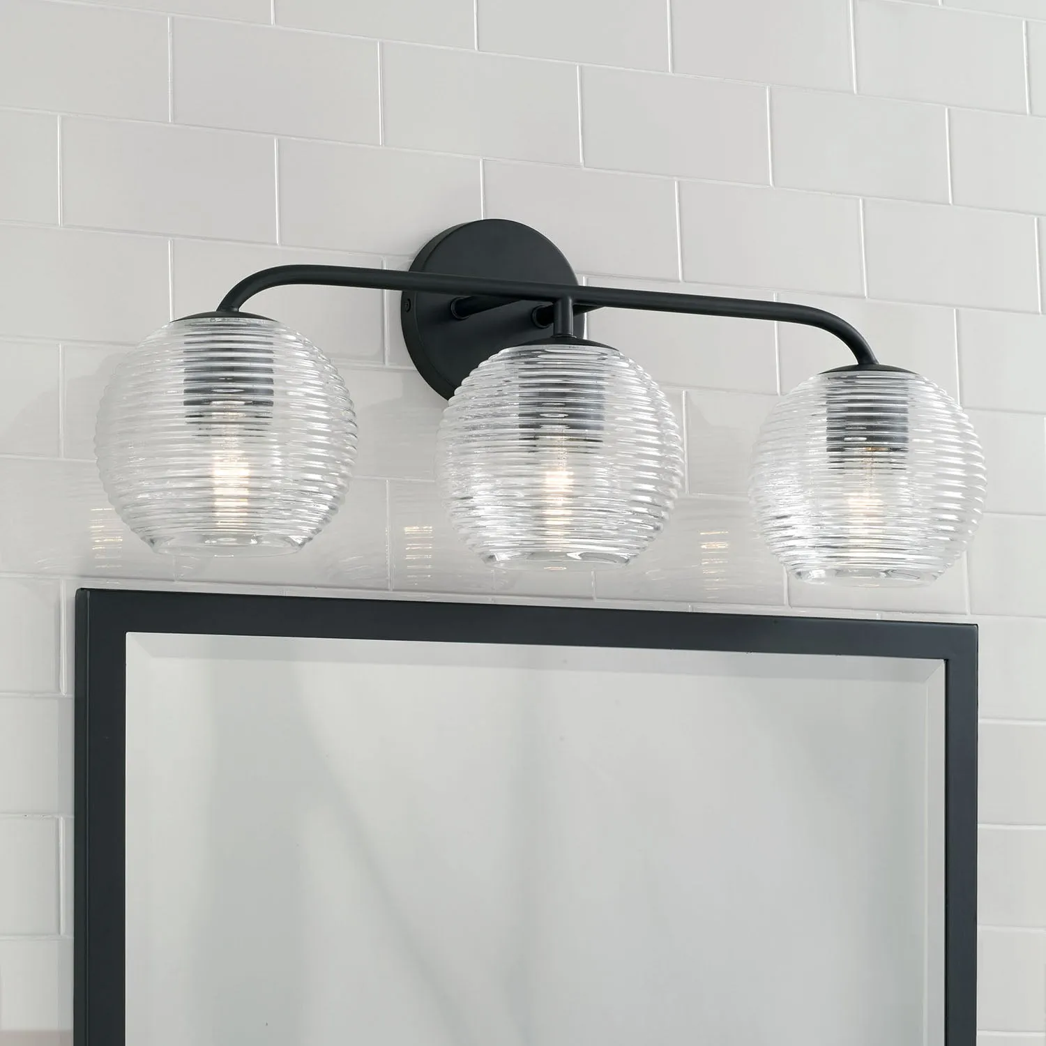 DOLAN 3-LIGHT VANITY, MATTE BLACK