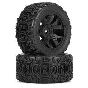 Duratrax 1/6 Warthog F/R 5.7" Monster Truck Tires MTD 24mm Black Ripper (2) (DTX564110)