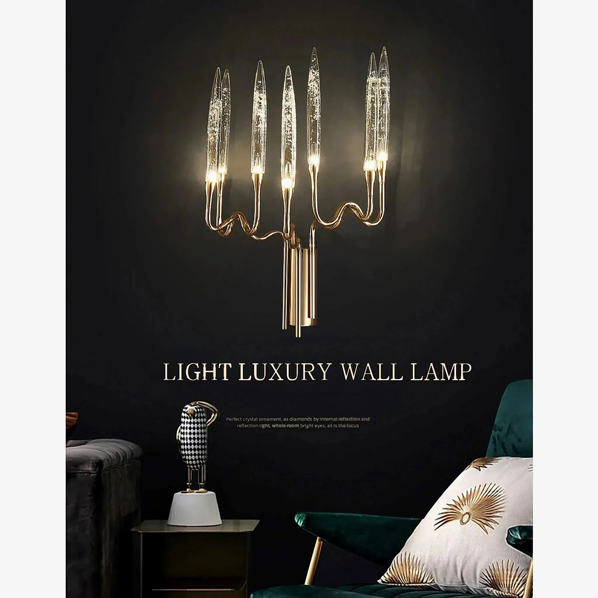 Eivissa | Luxury Crystal Candle LED Wall Lamp