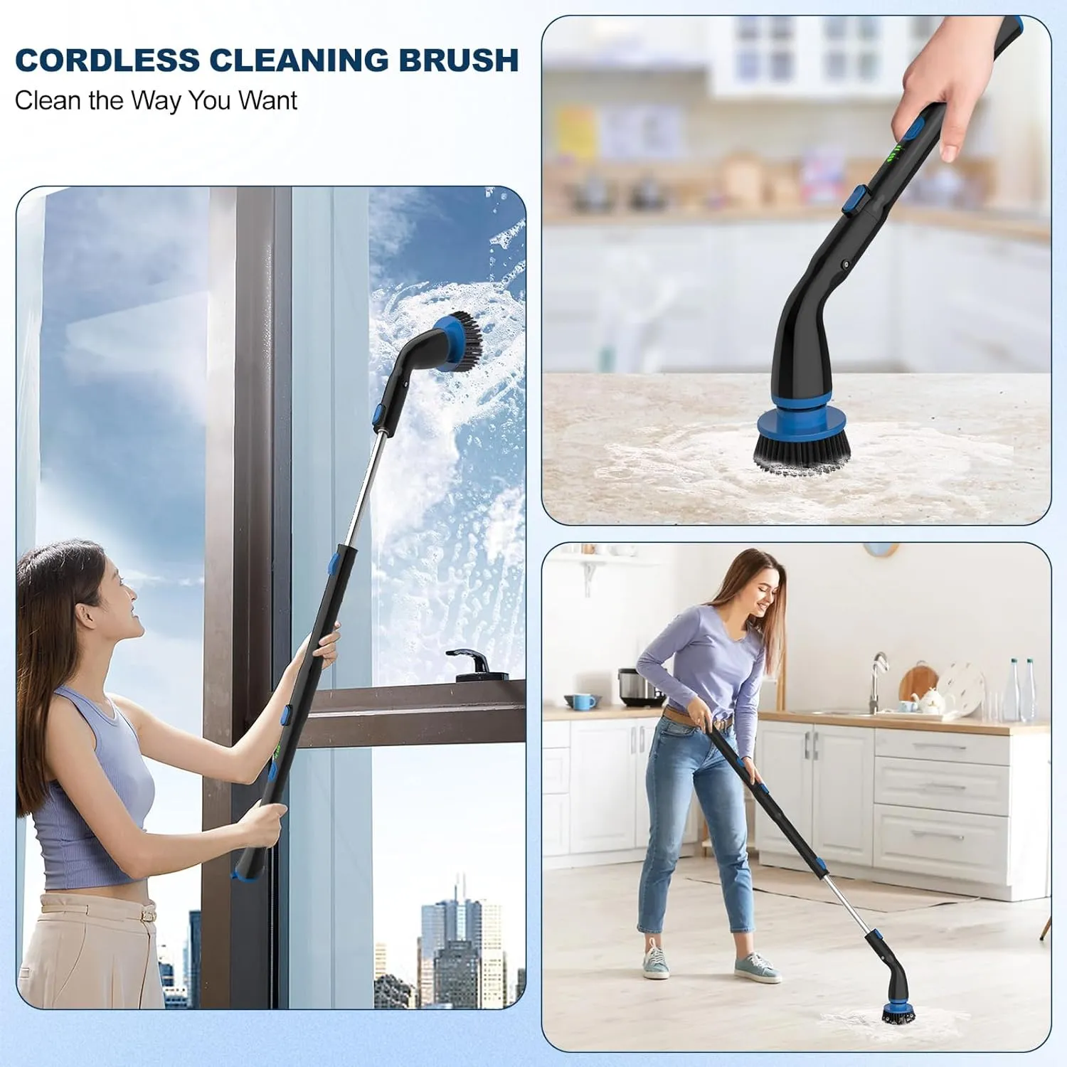Electric Spin Scrubber, Cordless Cleaning Brush