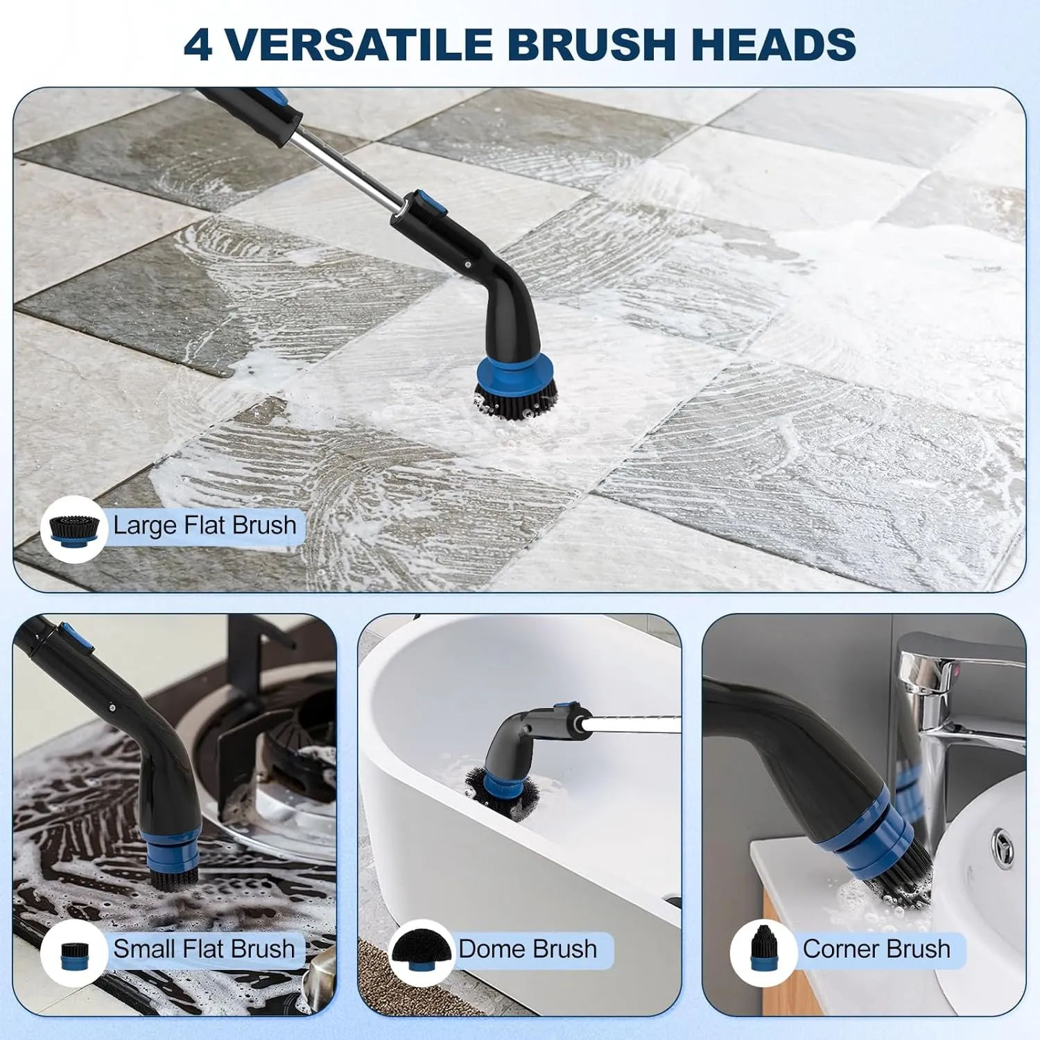 Electric Spin Scrubber, Cordless Cleaning Brush
