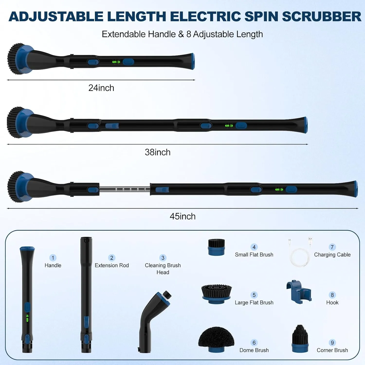 Electric Spin Scrubber, Cordless Cleaning Brush