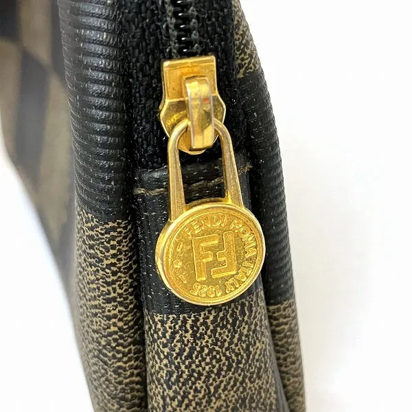 Fendi Khaki Black PVC Pouch