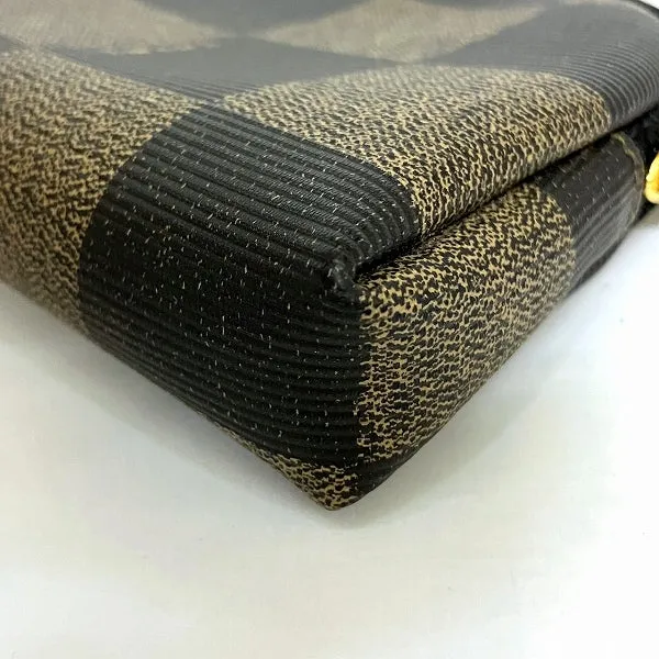 Fendi Khaki Black PVC Pouch