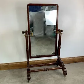 Floor Standing Mirror, Vintage, Mahogany