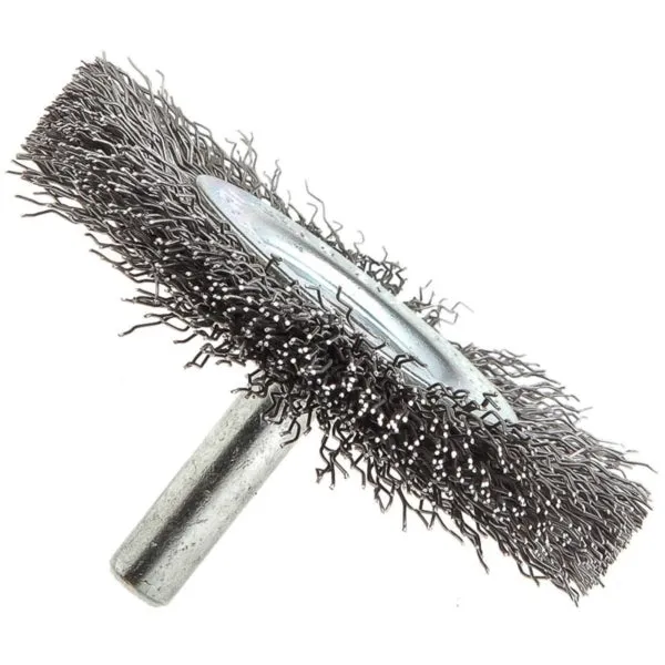 Forney 72253 Wire Wheel, 2-1/2 in Dia, 1/4 in Arbor/Shank, 0.012 in Dia Bristle, Steel Bristle