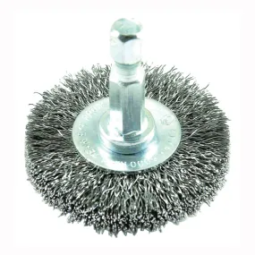 Forney 72726 Wire Wheel Brush, 1-1/2 in Dia, 0.008 in Dia Bristle